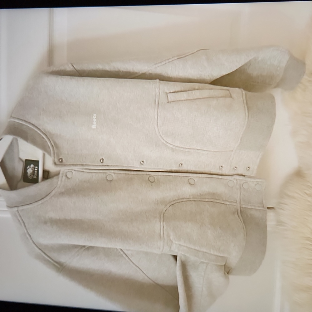 NEW ROOTS Women's Cloud Flight Jacket *Discontinued Style* In Grey Mix sz LARGE